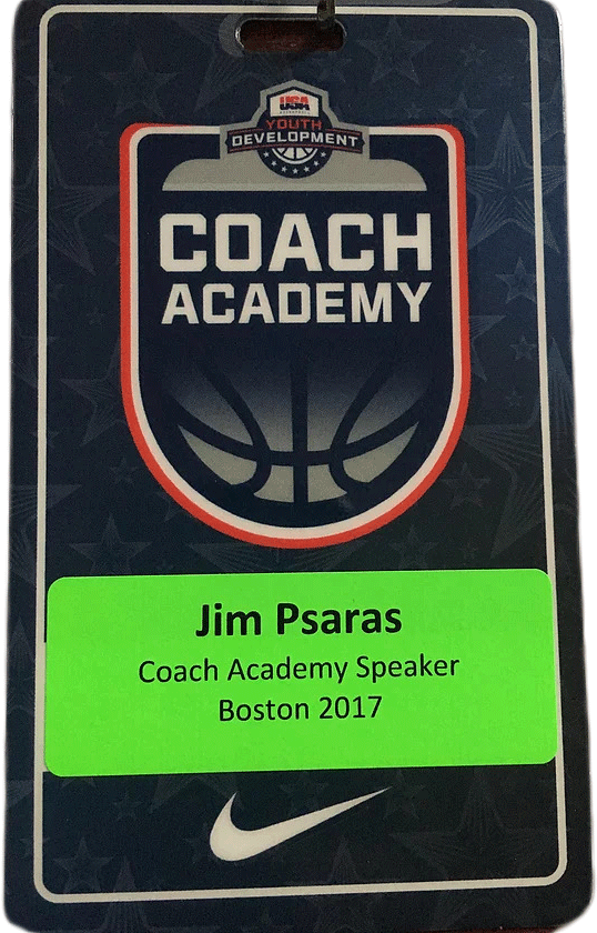 Jim Psaras was a Coach Academy Speaker for USA Basketball in Boston in 2017